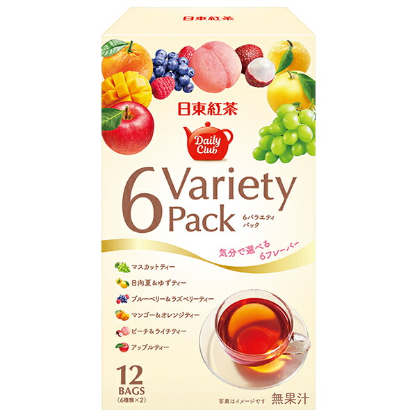 三井農林 日東紅茶 デイリークラブ 6バラエティーパック 1.8g&times;12袋&times;72箱入｜ 送料無料 嗜好品 紅茶 6フレーバー ティーバッグ｜のぞみマーケット店