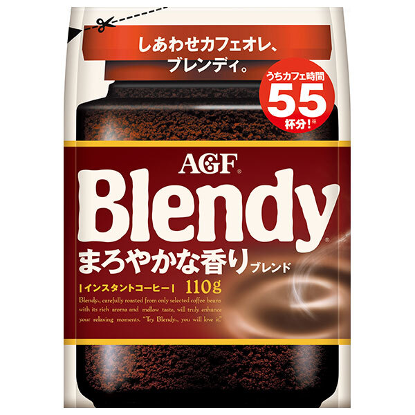 AGF ブレンディ まろやかな香りブレンド 110g袋×12袋入｜ 送料無料 インスタントコーヒー 珈琲 Blendy 詰め替え