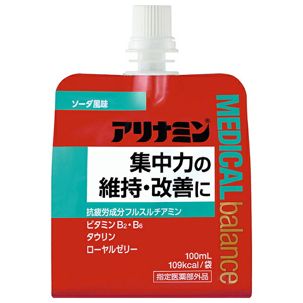 アリナミン製薬 アリナミン メディカルバランス ソーダ風味 100mlパウチ×36本入｜ 送料無料 医薬部外品 栄養ドリンク 疲労回復 ゼリー飲料