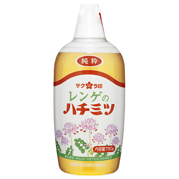 加藤美蜂園 サクラ印 純粋レンゲハチミツ 750g×12本入×(2ケース)｜ 送料無料 嗜好品 シロップ はちみつ 蜂蜜