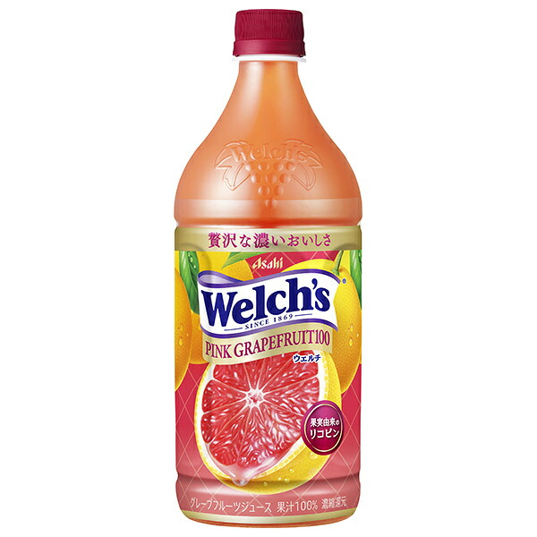 アサヒ飲料 Welch’s(ウェルチ) ピンクグレープフルーツ100 800gペットボトル×8本入×(2ケース)｜ 送料無料 ウェルチ フルーツ グレープフルーツ 果汁