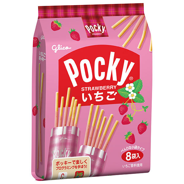 江崎グリコ いちごポッキー 8袋×6袋入×(2ケース)｜ 送料無料 お菓子 チョコレート Pocky イチゴ 苺