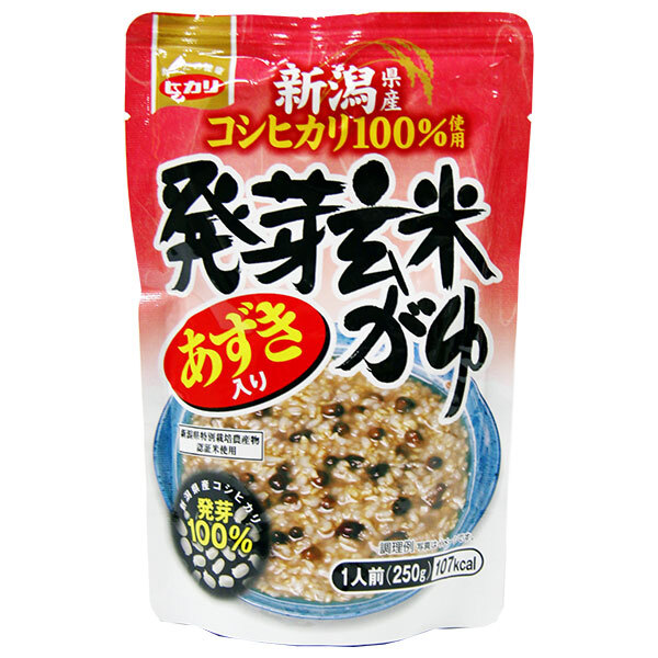 ヒカリ食品 あずき入り 発芽玄米がゆ 250gパウチ×24個入×(2ケース)｜ 送料無料