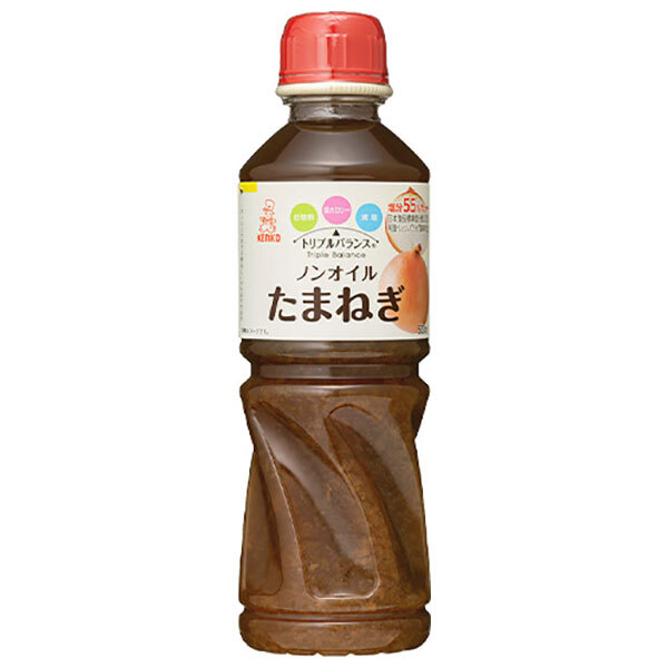 ケンコーマヨネーズ トリプルバランス ノンオイル たまねぎ 500ml×12本入×(2ケース)｜ 送料無料 調味料 ドレッシング オニオン 玉ねぎ タマネギ 玉葱