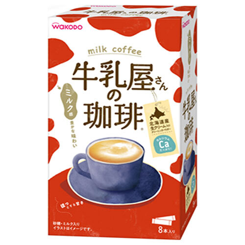 和光堂 牛乳屋さんの珈琲 (14g×8本)×12箱入×(2ケース)｜ 送料無料 インスタント 粉末 コーヒー スティック