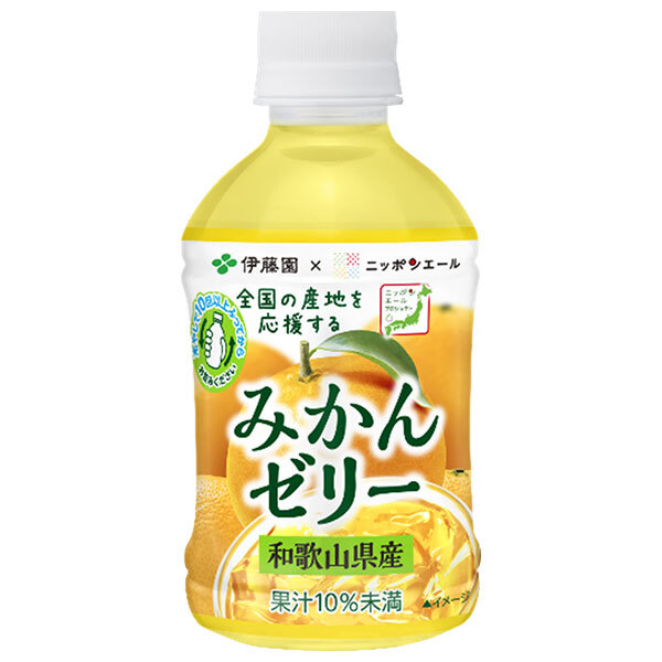 伊藤園 ニッポンエール 和歌山県産みかんゼリー 280gペットボトル×24本入×(2ケース)｜ 送料無料 果実飲料 果汁 オレンジ 缶 ゼリー飲料
