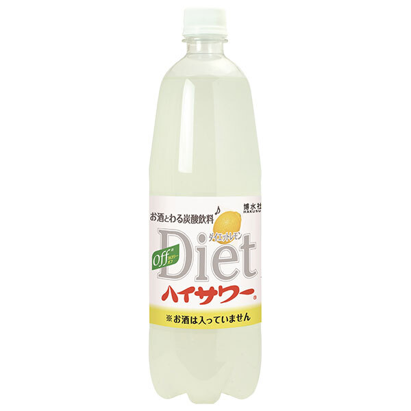 博水社 ダイエットハイサワー レモン 1000mlペットボトル×15本入×(2ケース)｜ 送料無料 炭酸飲料 割り材 PET 果汁 1l 1L Diet