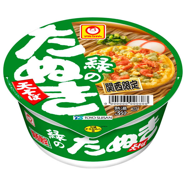 東洋水産 マルちゃん 緑のたぬき天そば(関西) 101g×12個入｜ 送料無料 インスタント そば 即席 カップ麺画像