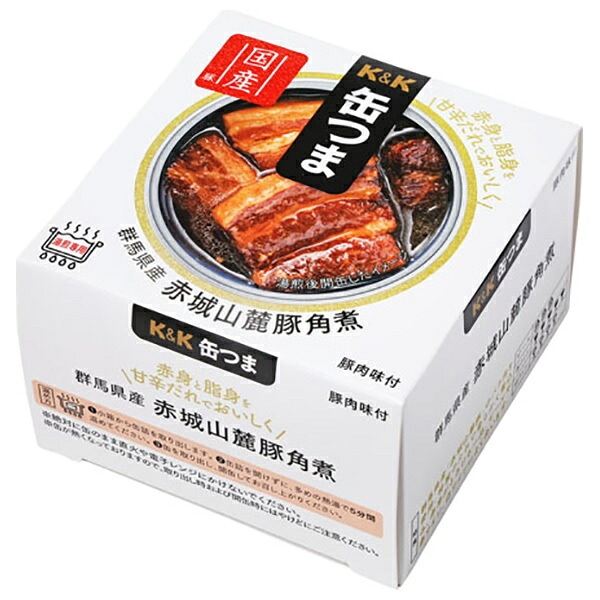 国分 K&K 缶つま 群馬県産赤城山麓豚 角煮 携帯缶 150g&times;6個入&times;(2ケース) メーカー 問屋直送｜ 送料無料 おつまみ 缶詰｜のぞみマーケット店
