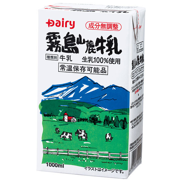 南日本酪農協同 デーリィ 霧島山麓牛乳 1L紙パック×12(6×2)本入| 送料無料 乳性 乳性飲料 牛乳 紙パック