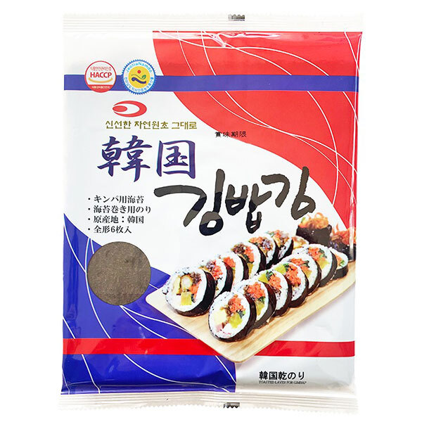 大同 韓国キンパ用 乾のり 全形6枚×30袋入｜ 送料無料 韓国キンパ用 乾のり 韓国のり キンパ材料 海苔シート 韓国食材 手巻き用のり