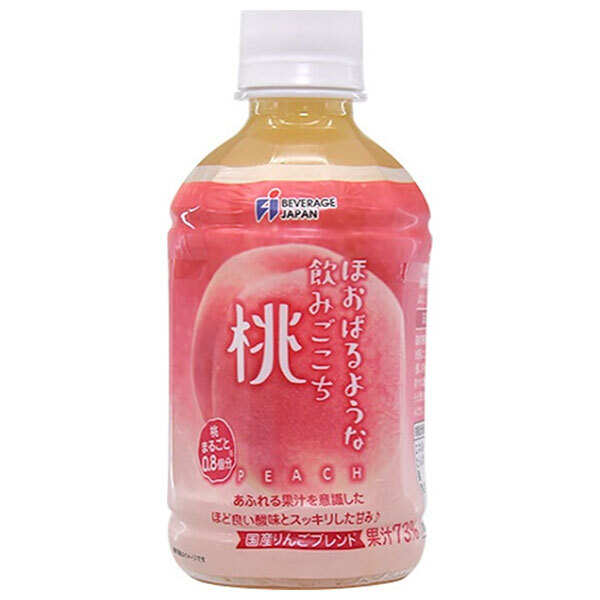ビバレ・ジャパン ほおばるような飲みごこち 桃 73% 280mlペットボトル×24本入｜ 送料無料 桃 ピーチ PET 果汁 ジュース フルーツ