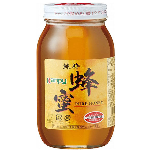 カンピー 純粋蜂蜜 1kg瓶×12個入｜ 送料無料 はちみつ 蜂蜜 100％蜂蜜 公取マーク蜂蜜 純粋蜂蜜 瓶 公正取引委員会認定