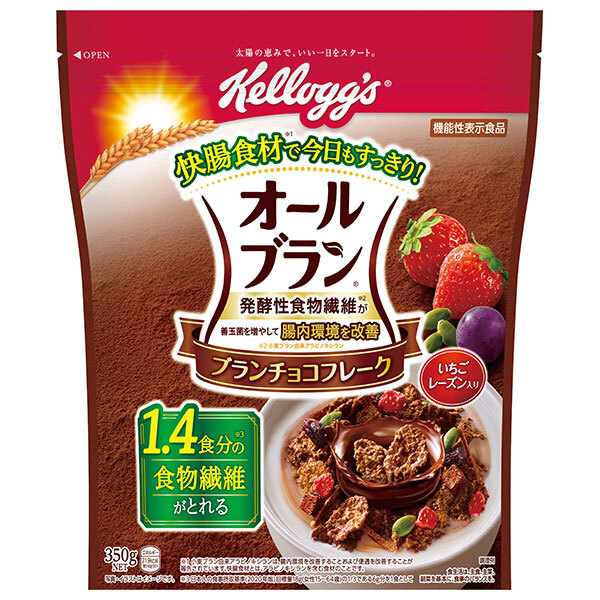 ケロッグ オールブラン ブランチョコフレーク 350g×6袋入×(2ケース)｜ 送料無料 食物繊維 善玉菌 腸内環境改善 朝食 フレーク
