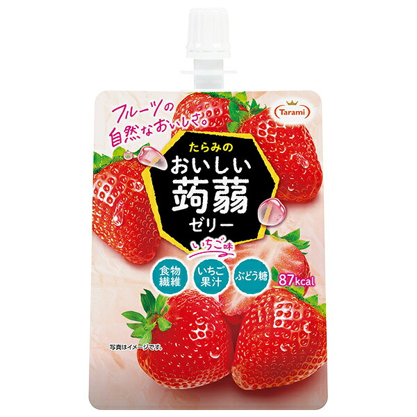 たらみ おいしい蒟蒻ゼリー いちご味 150gパウチ×30本入×(2ケース)｜ 送料無料 ゼリー飲料 こんにゃく 低カロリー