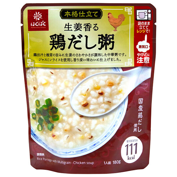 はくばく 生姜香る 鶏だし粥 180g×24(8×3)袋入×(2ケース)｜ 送料無料 一般食品 お粥 レトルト 生姜 鶏だし