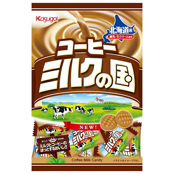 春日井製菓 コーヒーミルクの国 106g×12袋入×(2ケース)｜ 送料無料 お菓子 飴 キャンディー 袋 北海道産練乳 生クリーム使用