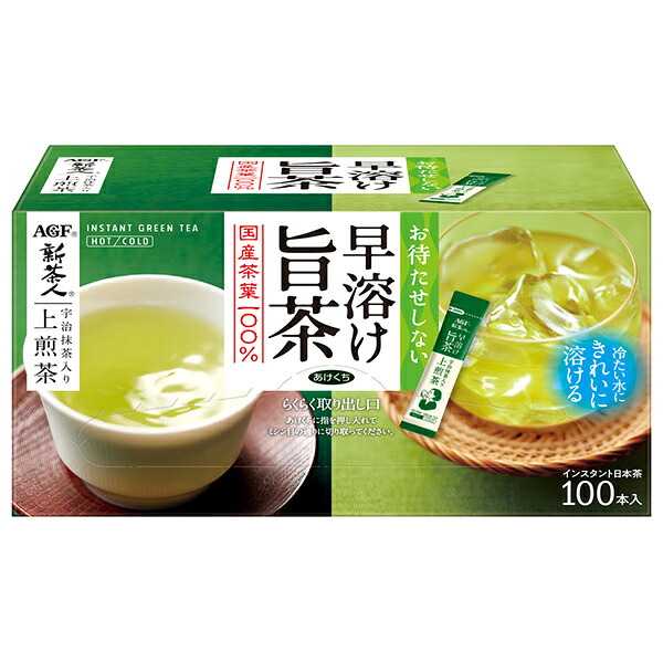 AGF 新茶人 早溶け旨茶 宇治抹茶入り上煎茶 スティック (0.8g&times;100本)&times;10箱入｜ 送料無料 AGF お茶 おちゃ 茶 スティック 宇治抹茶｜のぞみマーケット店