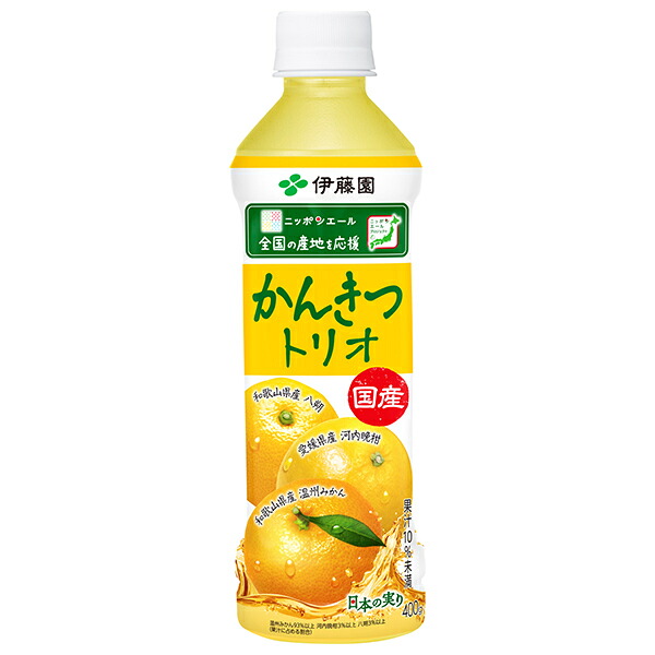 伊藤園 ニッポンエール 国産かんきつトリオ 400gペットボトル×24本入×(2ケース)｜ 送料無料 みかん かんきつ 国産 ブレンド ジュース