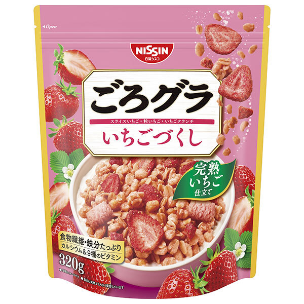 日清シスコ ごろグラ いちごづくし 320g×8袋入×(2ケース)｜ 送料無料 グラノーラ シリアル イチゴ 苺 いちご 朝食 7,309円