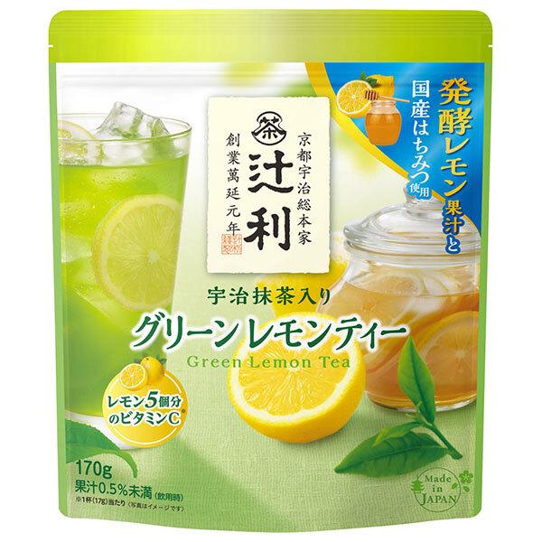 片岡物産 辻利 宇治抹茶入り グリーンレモンティー 170g×12袋入×(2ケース)| 送料無料 インスタント 嗜好品 粉末 宇治 抹茶 レモンティー|のぞみマーケット店