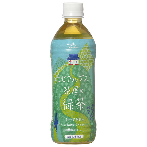 ゴールドパック 北アルプス茶屋の緑茶 500mlペットボトル×24本入×(2ケース)｜ 送料無料
