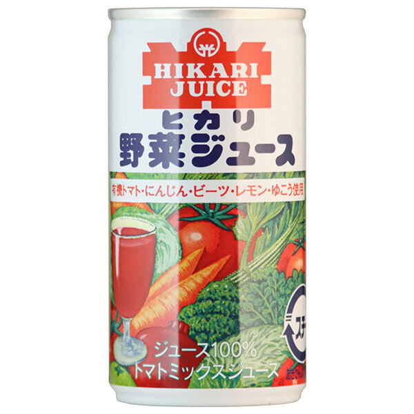 光食品 野菜ジュース 有塩 190g缶&times;30本入&times;(2ケース)｜ 送料無料 野菜 オーガニックトマト 果汁 リコピン ミックスジュース｜のぞみマーケット店