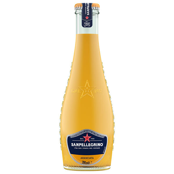 日仏貿易 サンペレグリノ イタリアンスパークリングドリンク アランチャータ(オレンジ) 200ml瓶×24本入×(2ケース)| 送料無料 炭酸 果汁 イタリア|のぞみマーケット店