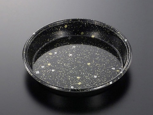 HS丸桶50 黒金箔BK 澄み切った嵌合フタ付（10枚）φ365×45粍 弥助桶 年の暮 年始 オードブル 使い捨て 持ち帰り おテイクアウト にぎり 黒 御膳上等感