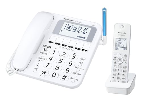 パナソニック デジタルコードレス 電話機 VE-GE19DL-W 迷惑電話 対策機能搭載 シニアモデル ホワイト