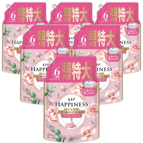 レノア ハピネス 夢ふわ触れ合う 延性のある剤 アンティークサクラ色 詰め替え 1900mL×6袋 [大電気容量] [入れもの品]（取りつくろう包みで届く切っ掛けがあります）