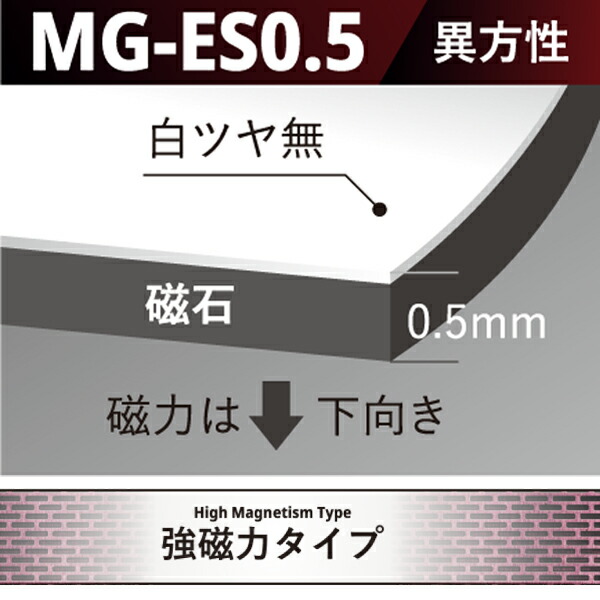 マグネットシート(白マット) 0.5mm厚×1020mm×10M巻　 MG-ES0.5　異方性 スタンダード磁力タイプ 【ニチエ株式会社】【送料無料】【代引不可】[法人/業者あてのみ]
