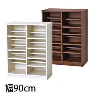 ＼ページ限定・マジッククロス付／　【送料無料】クロシオ 国産ダブル棚板本棚 W90［ダブル棚板 互い違い 隠す収納 飾り棚］