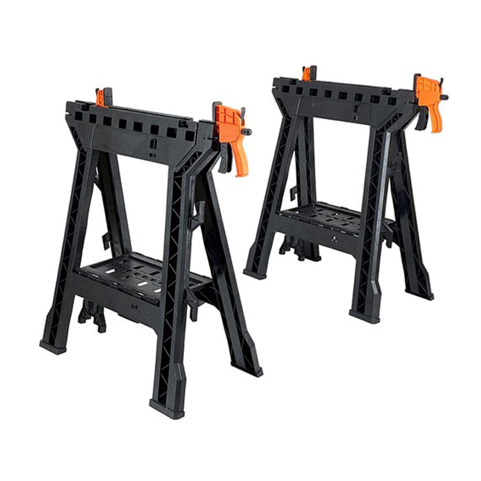 ＼ページ限定・マジッククロス付／DIY作業台【送料無料】ビーカム【クイックバークランプが取付けできる多機能ソーホース 2台セット】