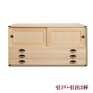 【送料無料】桐開き+3段引出　HI-0026【smtb-s】