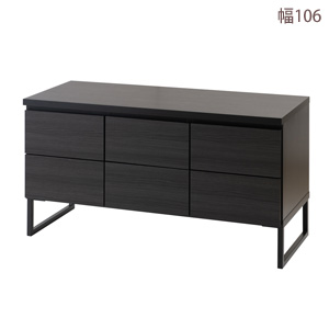 ＼ページ限定・マジッククロス付／　スタイリッシュブラック スクエアキャビネット 引出しベンチタイプ 幅106cm st-0028 【送料無料】 ［ローチェスト TV台 ブラック オシャレ]