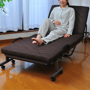 高反発メッシュ仕様 収納式リクライニングベッド セミシングル｜NSTショッピング 26,460円