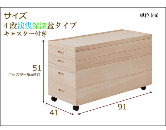 ページ限定 マジッククロス付 着物保管箱 送料無料 キャスター付き衣装箱4段 高さ51cm Gb Rh0007 桐衣装ケース 桐箱 着物収納ケース 押入れ収納ケース Sermus Es