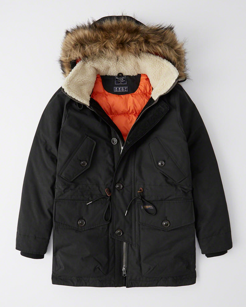 ABERCROMBIE AND FITCH ブルゾン フード ファー ベージュ アバクロンビー＆フィッチフード付ジャケット(S)フェイクファー