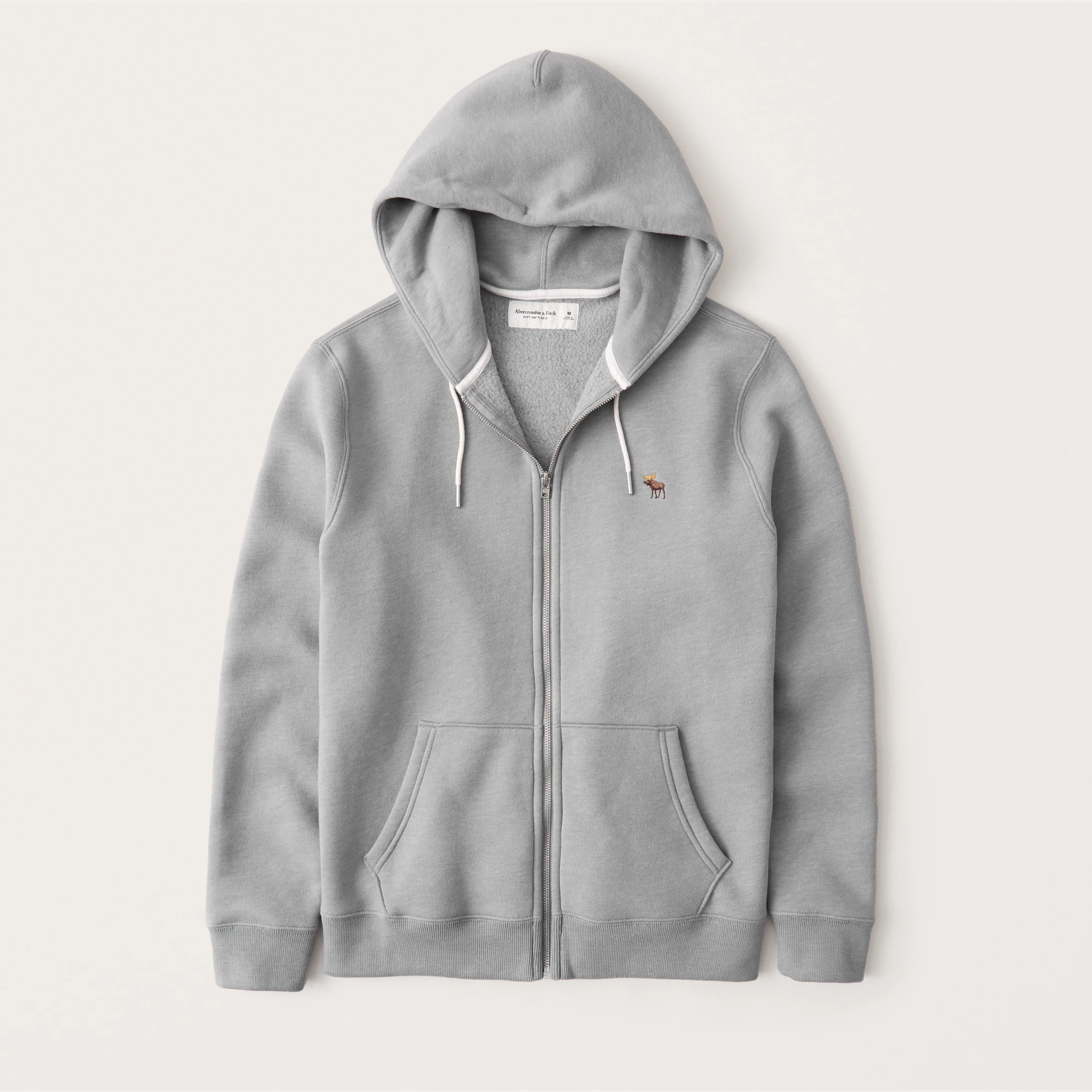 Abercrombie Fitch アバクロンビー フィッチ ムース刺しゅう フルジップ パーカー フーディー Signature Icon Full Zip Logo Hoodie メンズ Grey 新品 Softaf Earthkitchen Ph