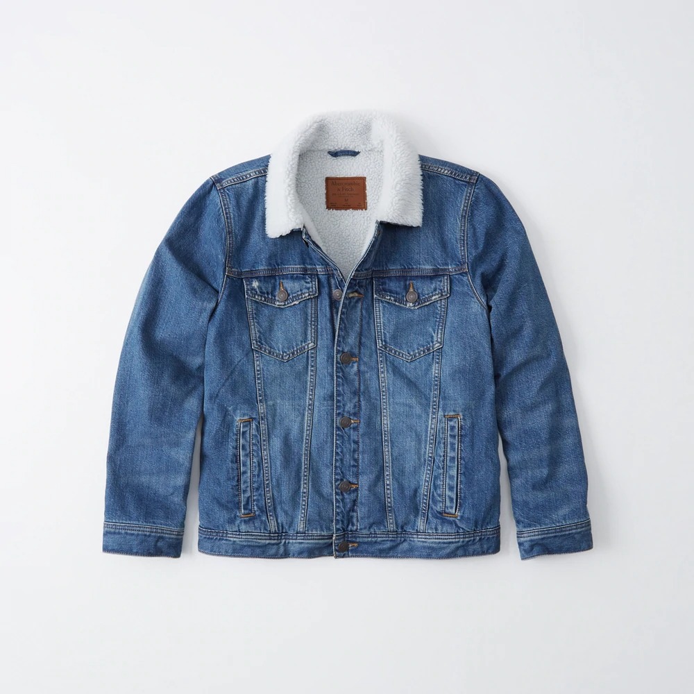 denim jacket lined with sherpa