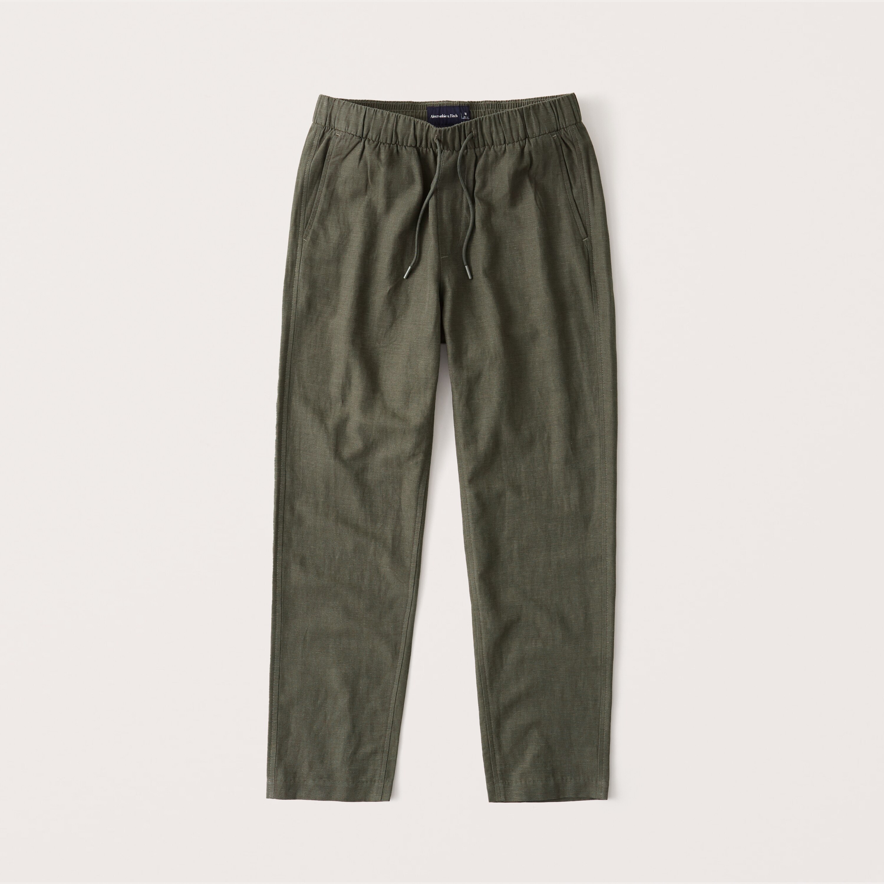 P5倍!!全商いもの6/4 20時~Abercrombie＆Fitch (アバクロンビー＆フィッチ) リネン雑ぜ合わせる スキニーパンツ (Linen-Blend Skinny Pants) メンズ (Olive Green) 新品