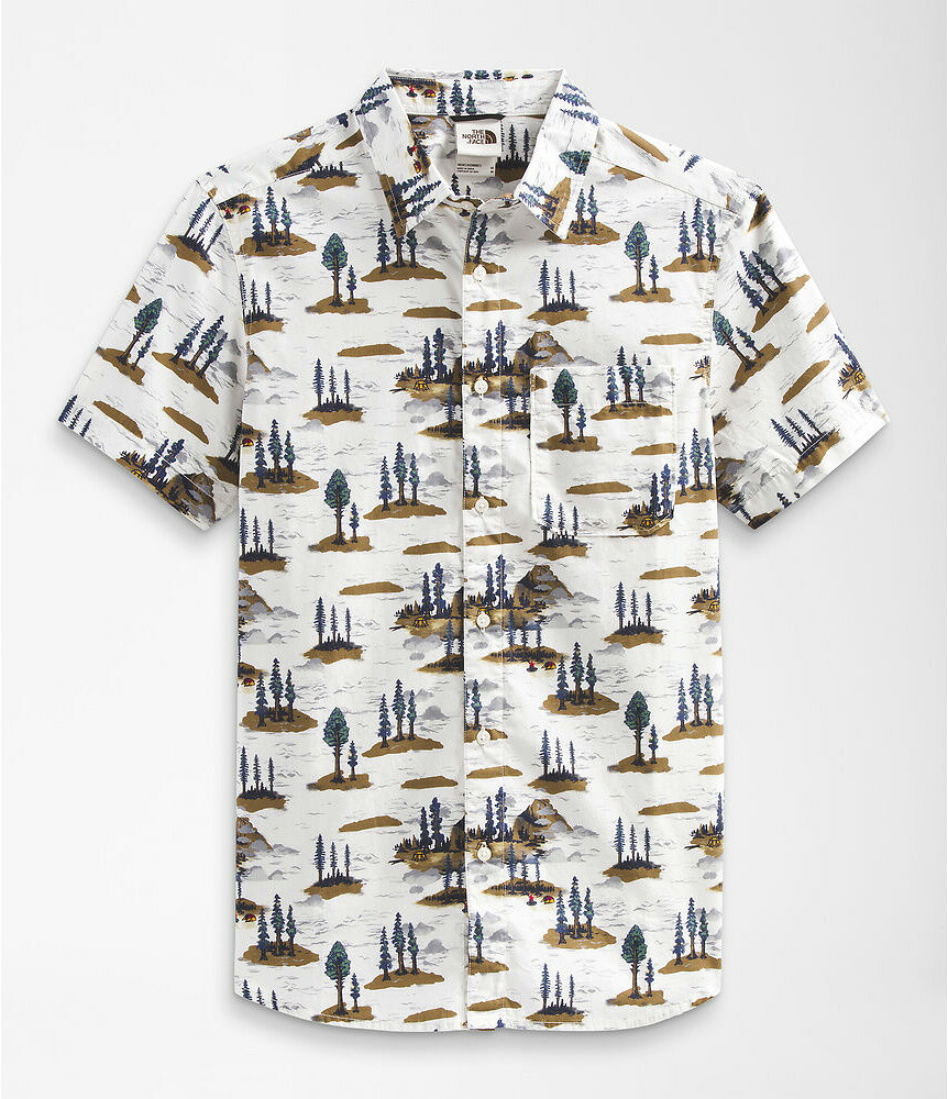 【P10倍!!要エントリー】送料無料The North Face (ザ・ノースフェイス) 　ショートスリーブ シャツ 半袖シャツ (Men’s Short-Sleeve Baytrail Pattern Shirt) メンズ (GARDENIA WHITE CAMPING SCENIC PRINT) 新品 EU/USAモデル 6,986円