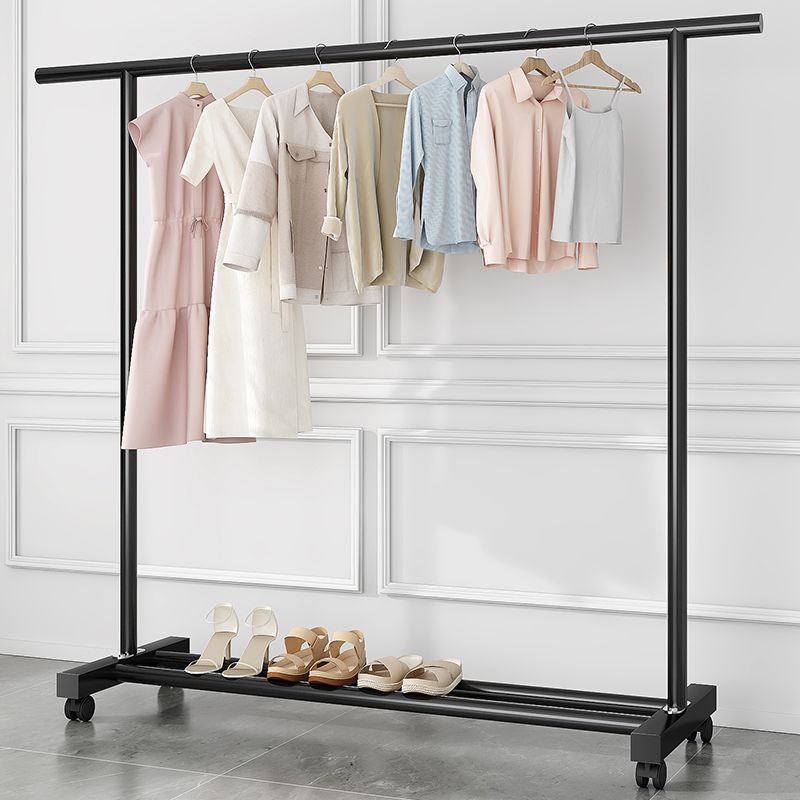 ハンガーラック洋服ラック コート 子ども キッズ シンプル ブラック ホワイト 衣替え コート掛け 頑丈 パイプハンガーラック おしゃれ 大容量 衣類ラック 省スペース たっぷり衣類収納 多機能 洋服掛け ラック棚付き 耐久 組み立て簡単