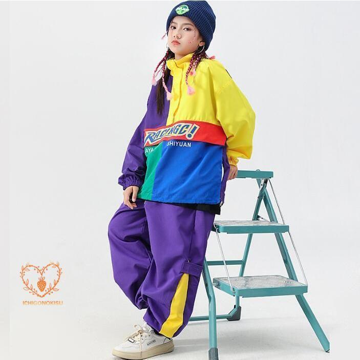 子供舞台ダンス衣装　春秋冬ヒップホップジャズダンスウェア　パーカー　カーゴパンツ　ジャケット　マウンテンパーカー　半袖ｔシャツ　２点/3点セットアップ