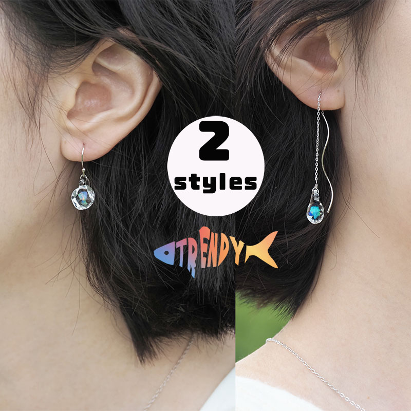 朝露 虹色 ピアス イヤリング ティアーズ ユニック アクセサリー ジュエリー シンプル 女性 プレゼント ギフト ハンドメイド 硝子 ガラス 培養オパール 透明感 レディース 女性 母の日 ブレの日 結婚式 彼女 上品 大人 クリスマス 記念日 誕生日 メッキ 女子