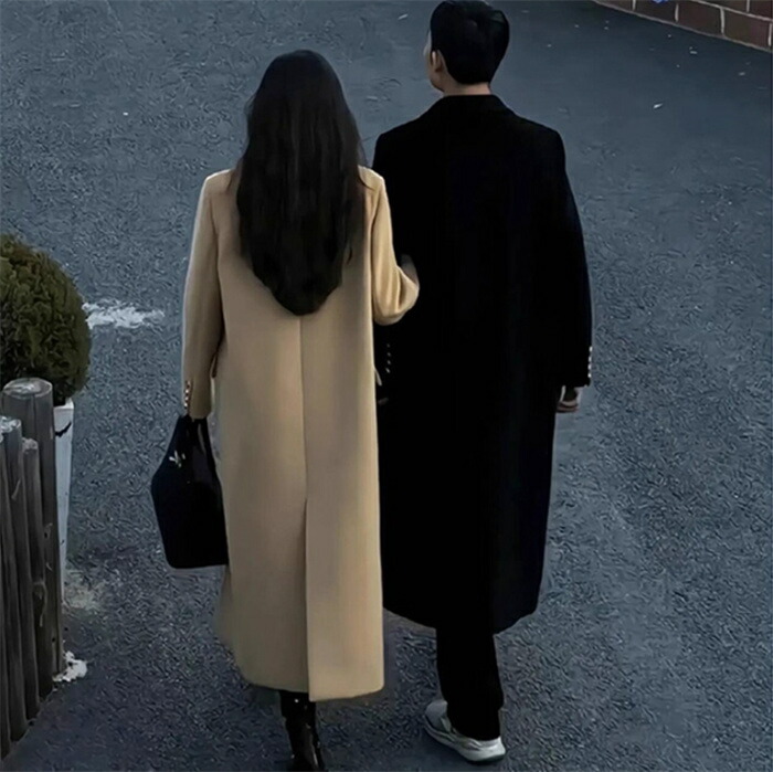 チェスターコート ペアルック ロング 長袖 ジャケット男女兼用 防寒 厚手 ロングコート おしゃれ レディース メンズ おしゃれ アウター カップル トレンチコート ゆったり 上品 きれいめ お誕生日 結婚式 記念日 お揃い プレゼント