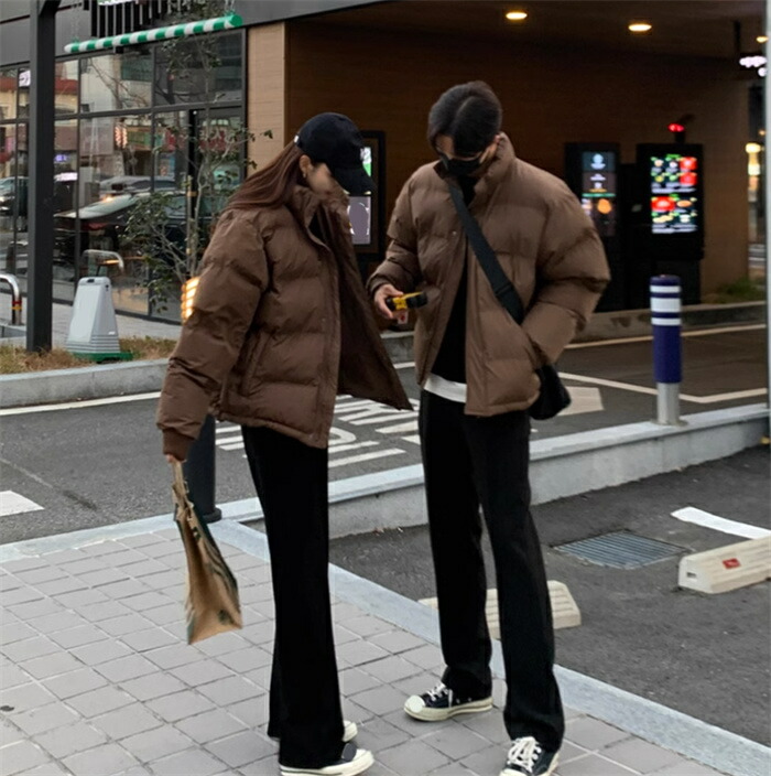 中綿コート ペアルック 厚手 ジャケット 男女兼用 防寒 コート おしゃれ レディース メンズ アウター カップル ダウンジャケット 暖かい お誕生日 結婚式 記念日 お揃い 冬新作｜nu_BE