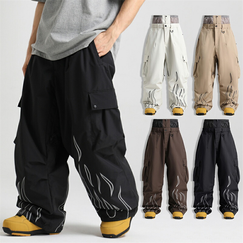 送料無料 スノボパンツ スキーパンツ ロングパンツ 単品 スノーボード ウェア ワイドパンツ レディース メンズ 長ズボン ボトムス スノーボードウェア スキーウェア スノボウェア 男女兼用 ユニセックス ゆったり 海外通販