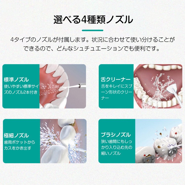 市場 送料無料 口腔洗浄機 電動ジェットウォッシャー 歯周ポケット 口腔洗浄器 歯垢除去携帯型